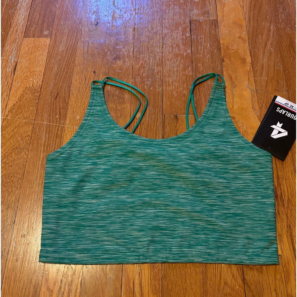 Fourlaps Poise Longline Bra Emerald Space Dye Women's Sizes Green NWT